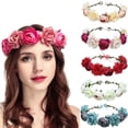 thumbnail image 4 of Rose Garland Seaside Photo Garland Hairband Headwear Floral Beach Wedding Hair Accessory for Women Girls, 4 of 8
