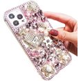 thumbnail image 2 of case for iPhone 12 Pro Max Bling Glitter Case,Luxury Bling Diamond Rhinestone Gemstone 3D Perfume Bottle and Flower Gemstone Soft TPU Back Cover Case for Women with iPhone 12 Pro Max 6.7", 2 of 10