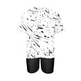 thumbnail image 3 of Nrmvnmi Women's Two-Piece Outfits Summer Casual Print Crewneck Short Sleeve Oversized T Shirt Biker Shorts Sets Lounge Workout Tracksuits White MMothers Day Gifts, 3 of 4