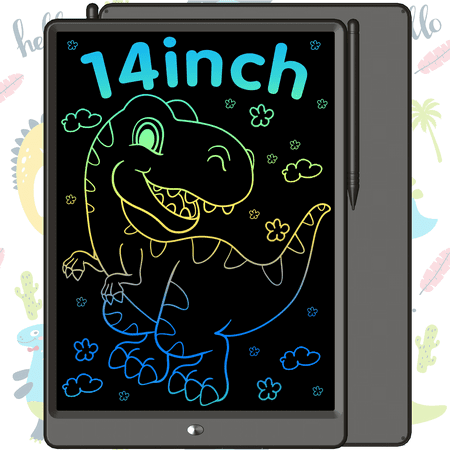 Adofi 14-inch LCD Writing Tablet for Kids, Etch a Sketch Writing Board for Kids, Toy Gifts for 1 2 3 Year Old Boys Girls Toddlers Kids, Kids Electronics Drawing Board, Travel Toys Learning Toys-Black