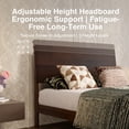 thumbnail image 5 of Novilla Bed Frame - Full Size Solid Wood Platform Bed with 3-Level Adjustable Headboard, Solid Wood Slat Support, No Box Spring Needed, Walnut, 5 of 18