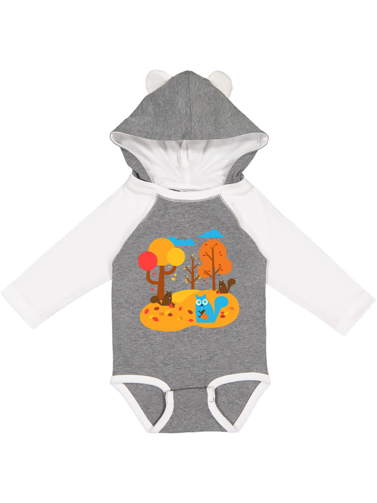 Acorns and Squirrels Unisex Baby Bodysuit Infant Cotton Outfits Long Sleeve Jumpsuit 