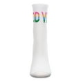 thumbnail image 2 of MeMoi Women's Multicolor "Good Vibes" Positivity Anklet Sock - Womens - Female, 9-11, White, 2 of 2