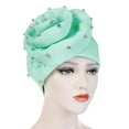 thumbnail image 2 of Meidiya Women Elastic Big Flower Turban Chemo Beanie Hair Loss Chemo Cap Hat, 2 of 7