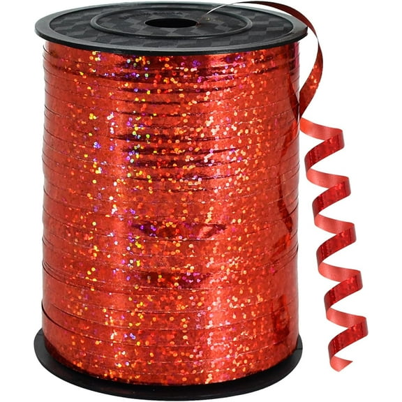 250 Yards Gold Curling Ribbon,0.5cm Wide Crimped Christmas Curling Ribbons for Gift Box Wrapping, Party Decoration, Balloon String, Hair, Ribbons for Florist Flower (red)