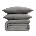 thumbnail image 5 of TRULY SOFT Crinkle Garment Wash Grey King 3 Piece Comforter Set, Solid Color Themed, Oeko-TEX Certified Confidence, 5 of 8