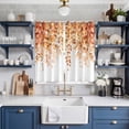thumbnail image 2 of Orange Eucalyptus Leaves Kitchen Curtains 84 Inch Length, Spring Floral Summer Botanical Grommet Top Bedroom Living Room Curtains, Light Filtering Cafe Curtain Drapes 2 Panels Set 104''x84'', 2 of 9