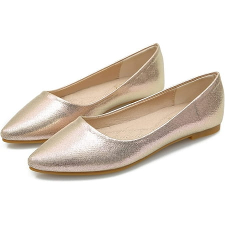 

Women Flat Shoes Snakeskin Leather Pointed Toe Flats Sparkly Comfort Dress Ballet Flat Lightweight Slip on Loafers