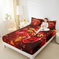 thumbnail image 4 of jejeloiu Gamer Gaming Full Size Sheets,Modern Video Game Bed Sheets,Red Orange Sheet Sets For Kid Boy,Lightweight Room Decorative,4-Piece, 4 of 7