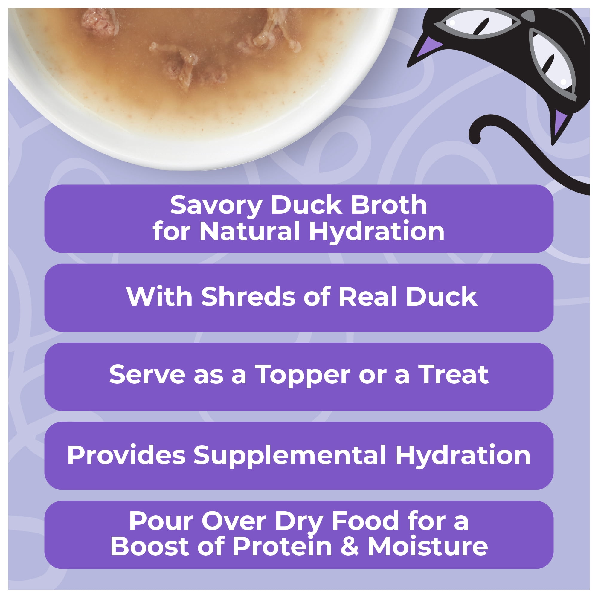 (6 pack) Tiki Cat Born Carnivore Broths Wet Cat Food Topper, Duck & Chicken, 1.3 oz. Pouch