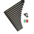thumbnail image 3 of Flautas de pan C Key Instrumento musical popular Instrumento de viento de madera de 18 tubos Tradicional con pegatina de nota musical y bolsa de trans, 3 of 7