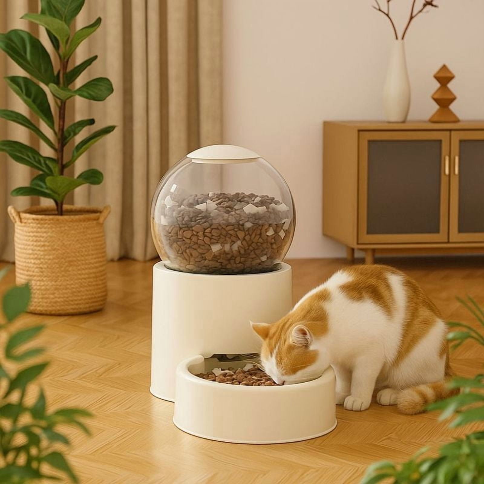 Large Capacity Automatic Pet Feeder Neck Protection Leakproof Dog Water Dispenser Visual Window Detachable Pet Food Bowl