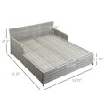 thumbnail image 3 of Outsunny Outdoor Rattan Double Lounge, 2-Person Wicker Daybed, Beige, 3 of 10