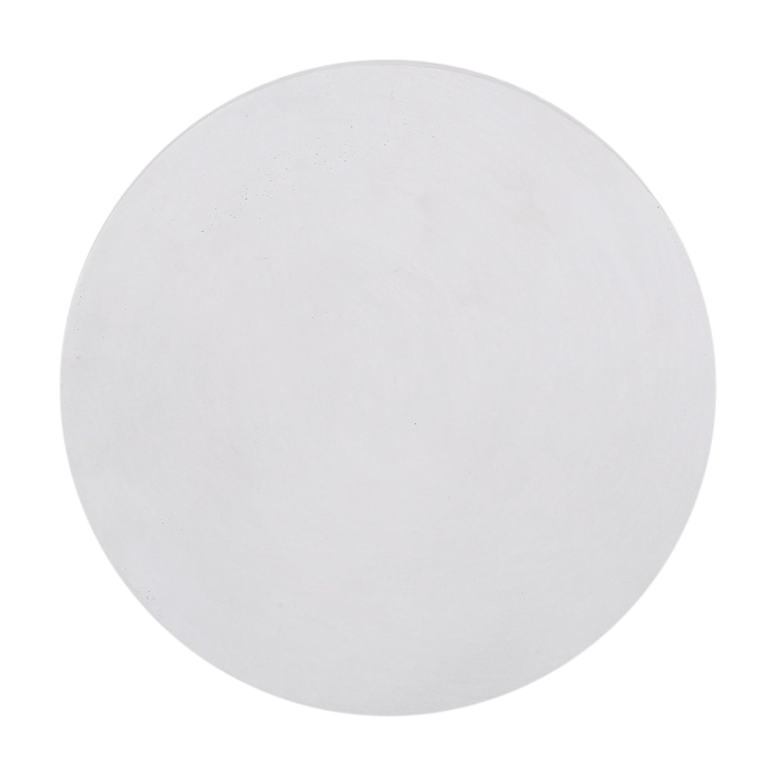 Outdoor Fluted Texture End Table, Lightweight Concrete Material for Patio Garden, White