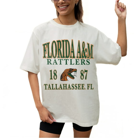 Women's Gameday Couture Cream Florida A&M Rattlers Unity Oversized T-Shirt