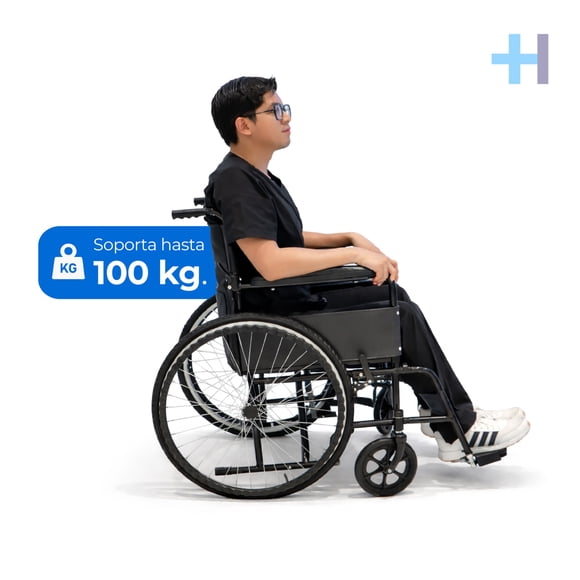 Silla De Ruedas Plegable para Niño o Adulto con Respaldo Acolchonado, Soporta Hasta 100Kg-S150N-Marca Handy
