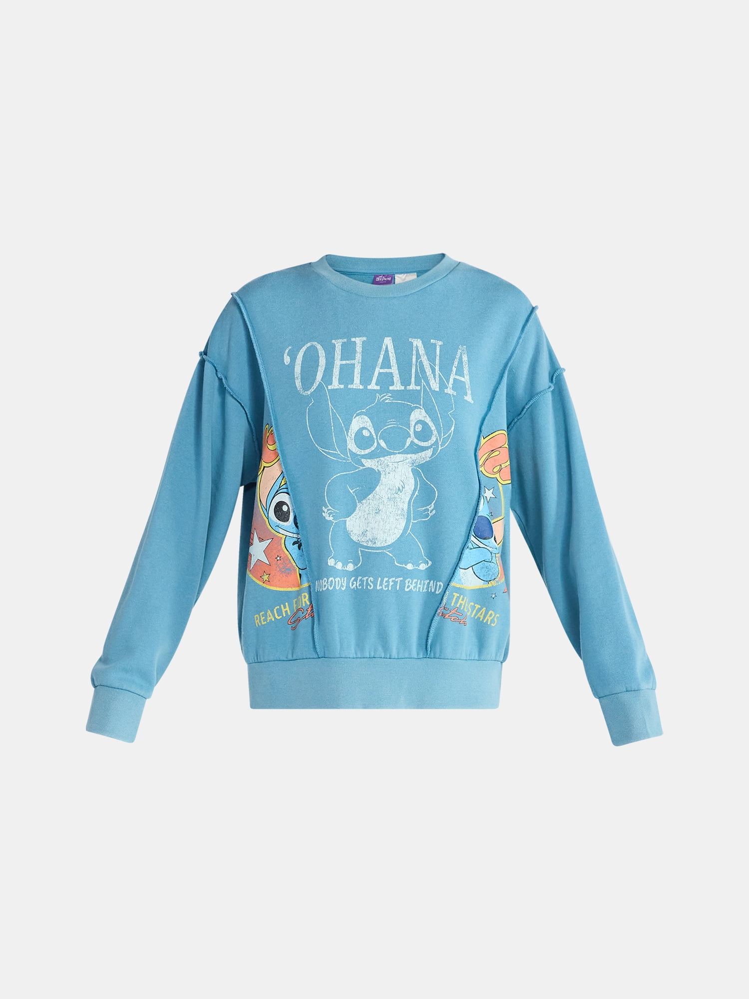 Disney Stitch 'Ohana Women's Graphic Crewneck Sweatshirt, Sizes XXS-XXL