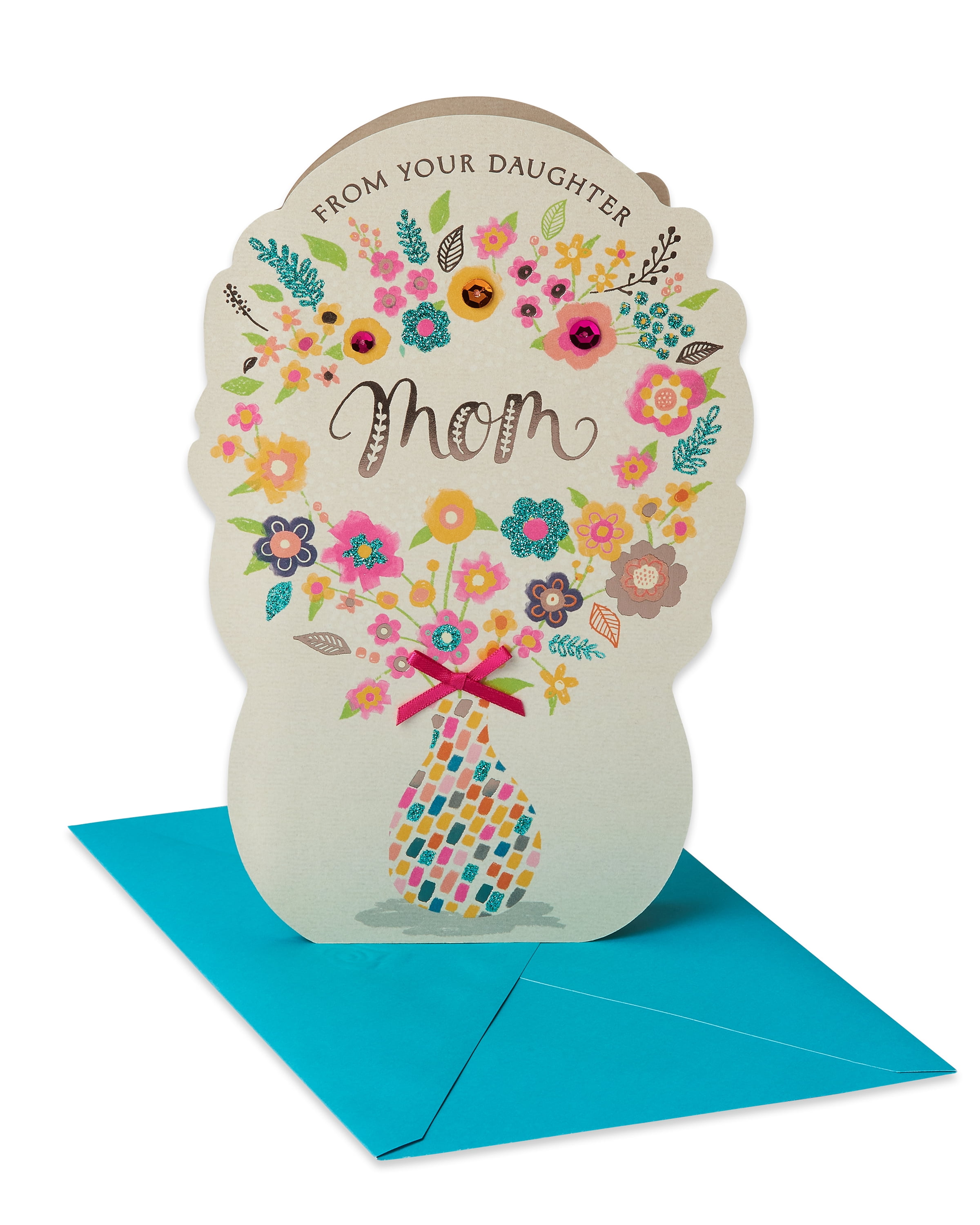 American Greetings Bouquet Mother's Day Card from Daughter with Glitter