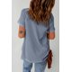 thumbnail image 1 of ABPHQTO Top con cuello en V y volantes de punto gofrado de ganchillo de encaje para mujer, 1 of 5