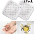 thumbnail image 1 of Tapa de desagüe para ducha/bañera, paquete de 2, tapón de desagüe cuadrado para bañera, cocina, baño, color blanco, 1 of 8