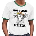 thumbnail image 2 of Not Today Heifer Ringer Tee Shirt Unisex X-Large White/Kelly Green, 2 of 5