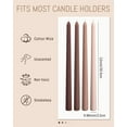 thumbnail image 2 of Brown Taper Candles 4 Pack Unscented 12 Inch Tapered Candle Sticks 8 Hours Burn Time Smokeless, Household, Wedding, Party, and Home Décor Candlesticks, 2 of 7