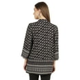 thumbnail image 5 of Moomaya Printed Mandarin Collar Pleated Tunic Shirt Casual Long Top For Leggings, 5 of 7