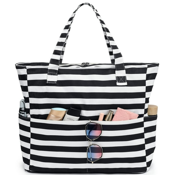 Bolsa de playa LEDAOU impermeable y resistente a la arena para mujer con bolsillo húmedo