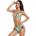 thumbnail image 3 of Women Two Piece Swimsuit Sexy Swimwear Halter String Triangle Bikini Sets, Medium, 3 of 6