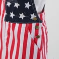 thumbnail image 6 of USA 250th Anniversary Shirt Denim Bib Overall Shorts Romper Stars and Stripes Print Women Dark Blue XXXL, 6 of 7