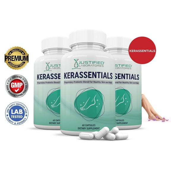 (3 Pack) Kerassentials  1.5 Billion CFU Probiotic Nail Support 180 Capsules