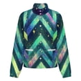 thumbnail image 5 of Jackets for Women Winter Coat Jackets Flannel Stand Collar Jacket(Colorful Chevron Pattern,Size:S-4XL), 5 of 7
