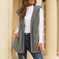 thumbnail image 6 of WEIYLL Cardigan Sweaters for Women Hooded Fluffly Vintage Shaggy Vest Jacket Long Grey Winter Clothing ,XL, 6 of 7