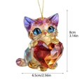 thumbnail image 4 of Valentine's Day Cartoon Animal Series Cat Dog Rabbit Acrylic Keychain Car Rearview Accessory, 4 of 5