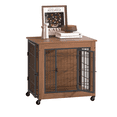 thumbnail image 7 of SAYGOGO Dog Crate Furniture, Double-Doors Kennel Indoor with Sliding Latches and Brake Wheels, End Table Dog Crate for Small Dogs,Wooden, 7 of 7