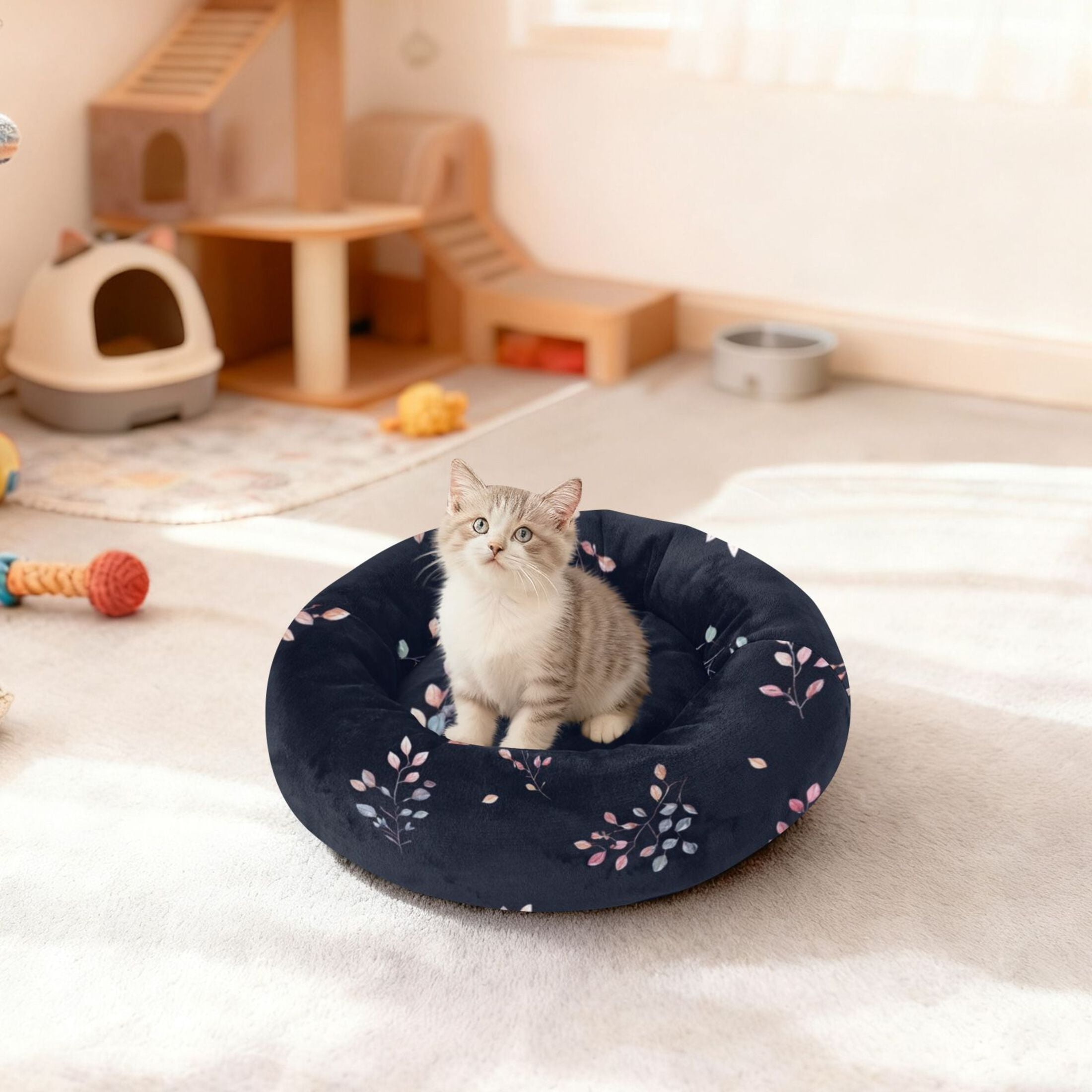 Pet Bed Pet Mat Cozy Removable & Washable Comfort For Cats And Dogs Soft Colors Simple Lines