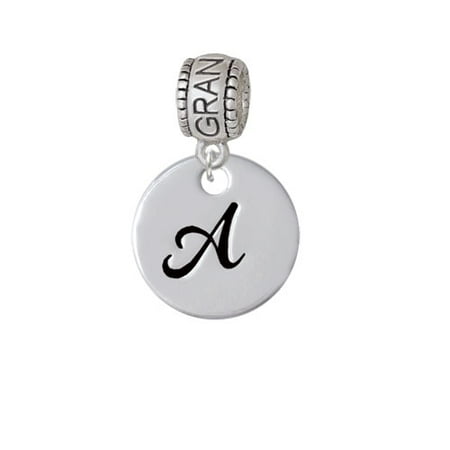 Large Script Letter - A - 3/4'' Disc - Grandmother Charm Bead