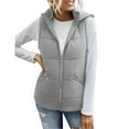 thumbnail image 5 of Fuzzy Sleeveless Vests for Women Zip Mock Neck Puffer Vests No Hood Warm Comfy Outerwear with Pockets, 5 of 7
