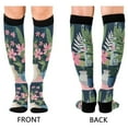 thumbnail image 4 of FORMRS Womens Knee High Socks Casual Long Thick Travel Daily Wear, 2 Pairs, Green Floral, 4 of 6