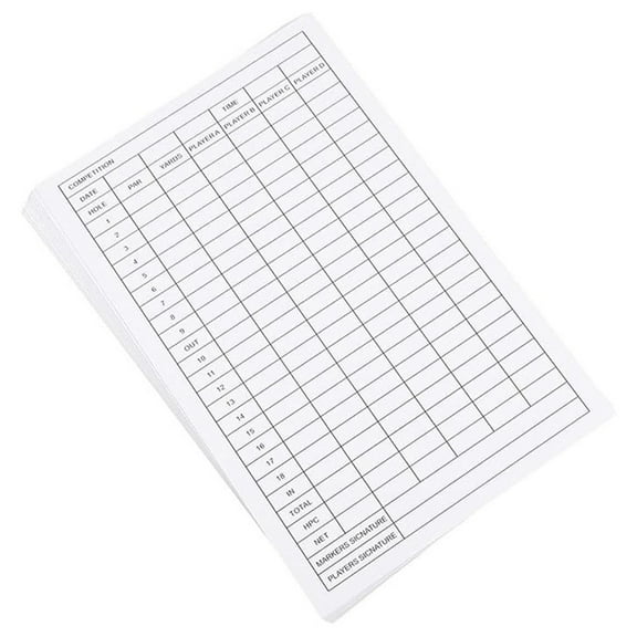 Golf Scorecard Replacement Pages 40 Pack for Accurate Game Record Keeping