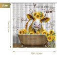 thumbnail image 6 of Cow Sunflower Shower Curtain Funny Cute Farm Animal Rustic Wooden Country Farmhouse Shower Curtain Set with 12 Hooks for Bathroom Decor Accessories Bathtub Curtain, 72"x72", 6 of 12