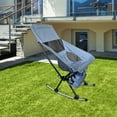thumbnail image 1 of Ximing Rocking Camping Chair Folding Chair Mesh Back Accessories Rocker Stool Swing Chair Seat for Fishing Outdoor Activities Sports Grey, 1 of 10