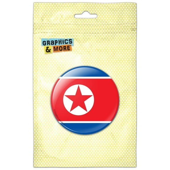 North Korea National Country Flag Pinback Button Pin Badge