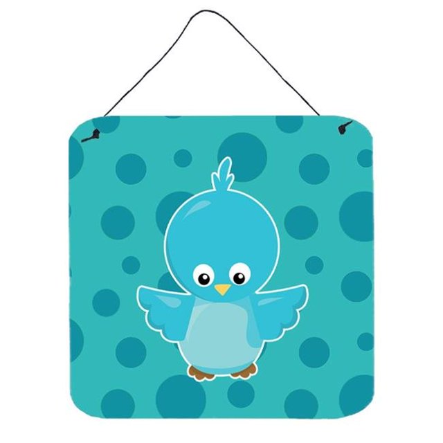Bird on Blue Polkadots Wall or Door Hanging Prints