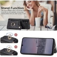 thumbnail image 4 of A14 5G Case,Card Holder Wallet for Galaxy A14 5G Phone Case,Ring Holder Stand,RFID-Blocking,Wrist Strap,Camera Protector,Leather Protective  Flip Cover for Samsung A14 5G Case (Black), 4 of 14