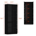 thumbnail image 7 of KULAGAGA Bookcases Organizer with LED Lights, Heavy Duty Display Cabinet with Glass Door for Living Room, 31.5" Wide, 7 of 7
