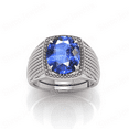 thumbnail image 3 of Shree Jewelrs Original Certified Natural Blue Sapphire (Neelam) Ring - 6.25 Carat Certified Handcrafted Ring Jupiter Ring, PANCHDHATU Silver Plated Ring for Men and Women, 3 of 5