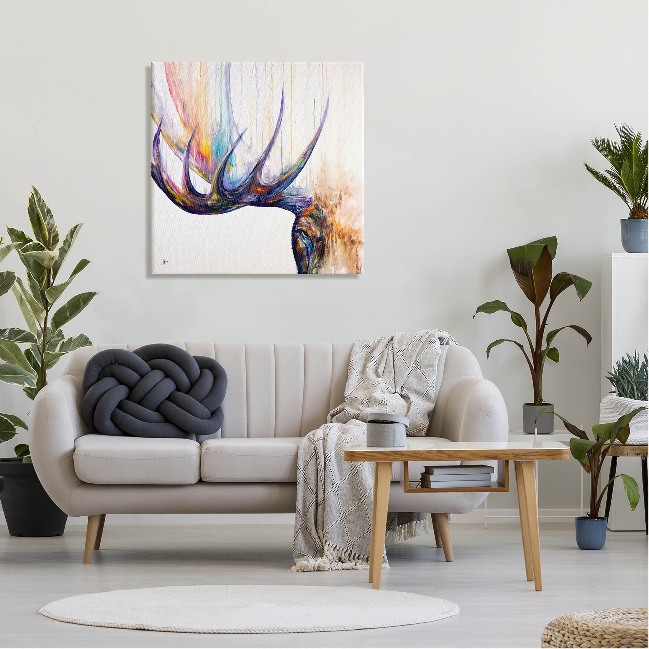 Wildlife Elk Antler Portrait Animals & Insects Graphic Art Gallery Wrapped Canvas Print Wall Art