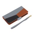 thumbnail image 1 of Funda para teléfono con tapa y hebilla magnética con diseño de billetera y tarjeta cosida para iPhone 13, color gris, 1 of 5