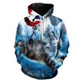 thumbnail image 2 of Sudadera con capucha con estampado de gato estrellado divertido para hombre, sudaderas con capucha para hombre, sudaderas con estampado de gato en 3D, novedad en sudaderas, regalos de Navidad para niñ, 2 of 5